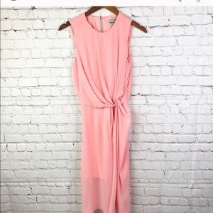 ASOS dress peach coral pink twist knot front 4